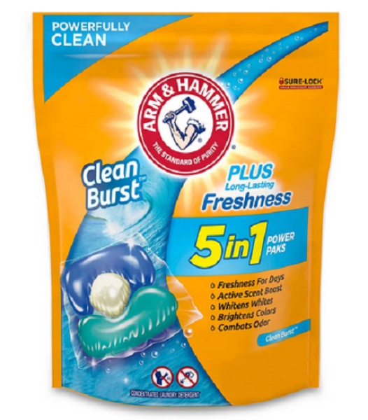 ARM & HAMMER 'Clean Burst' 5-in-1 Laundry Detergent Power Paks  24 Count